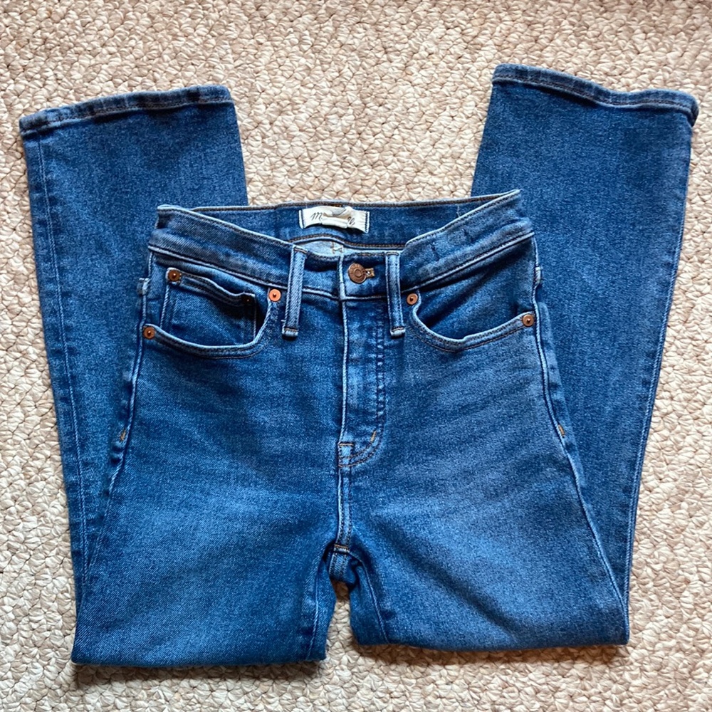 Madewell jeans, size 25p, 23” inseam, cropped,cali demi-boot